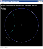 fountain deflecting from radial path